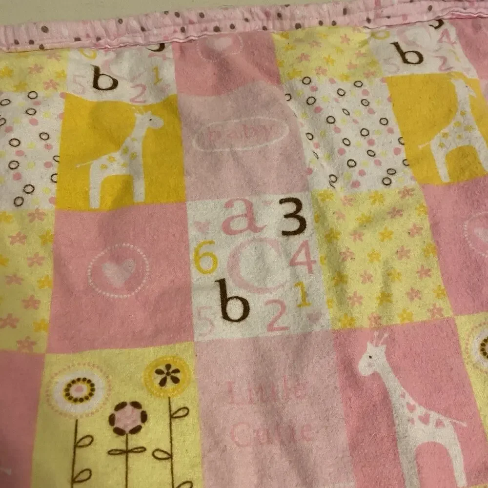 Vintage Cotton Baby Blanket Nursery Quilt Crib Comforter Real Love Animal Number